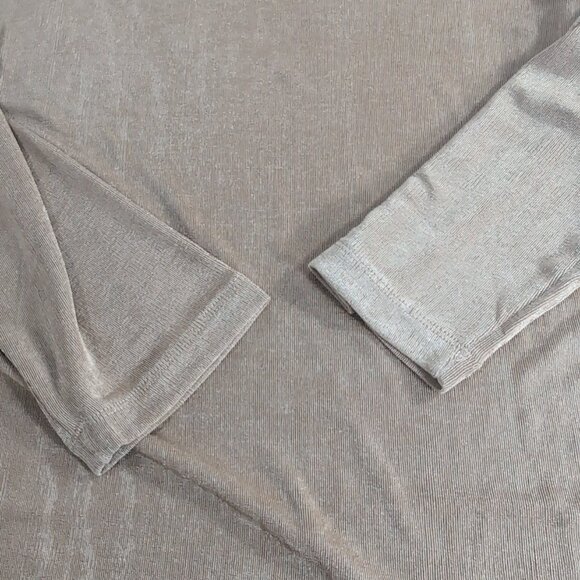 Magic Scarf Company Tan Beige Long Sleeve Shirt Tunic One Size S-L Asymmetrical - Picture 7 of 14